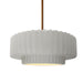 Justice Designs - CER-6553-BIS-BRSS-RIGID - One Light Pendant - Radiance - Bisque