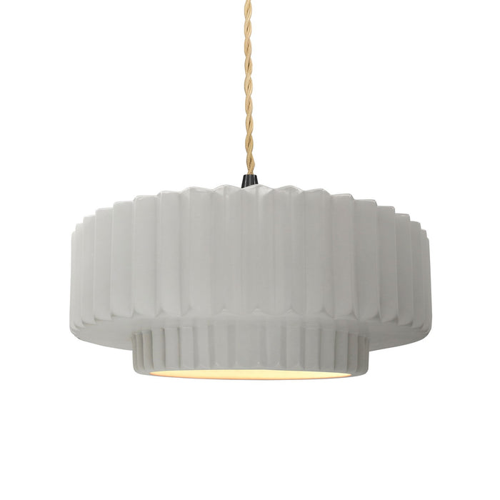 Justice Designs - CER-6553-BIS-MBLK-BEIG-TWST - One Light Pendant - Radiance - Bisque