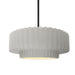Justice Designs - CER-6553-BIS-MBLK-RIGID - One Light Pendant - Radiance - Bisque