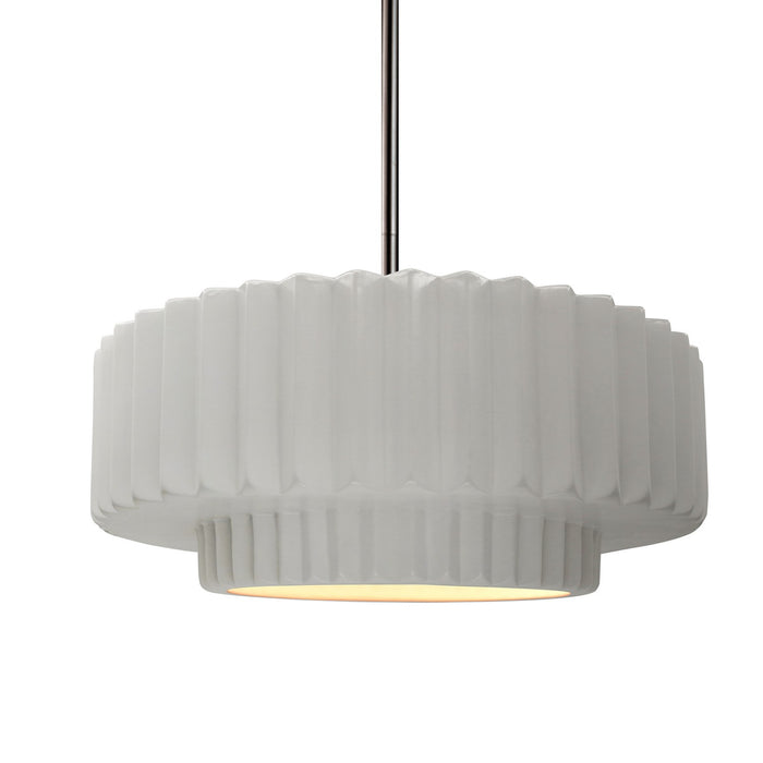 Justice Designs - CER-6553-BIS-NCKL-RIGID - One Light Pendant - Radiance - Bisque