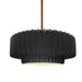 Justice Designs - CER-6553-BLK-BRSS-RIGID - One Light Pendant - Radiance - Gloss Black