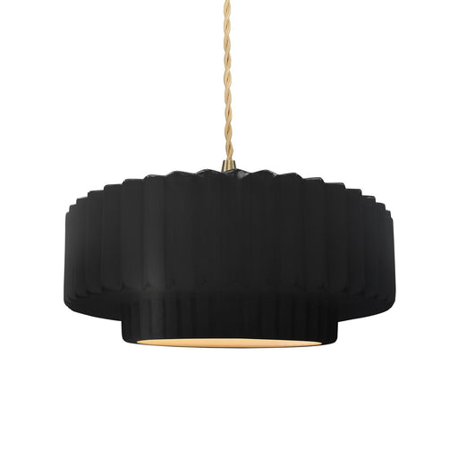 Radiance One Light Pendant Carbon Matte Black w/ Champagne Gold