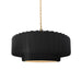 Justice Designs - CER-6553-CBGD-BRSS-BEIG-TWST - One Light Pendant - Radiance - Carbon Matte Black w/ Champagne Gold