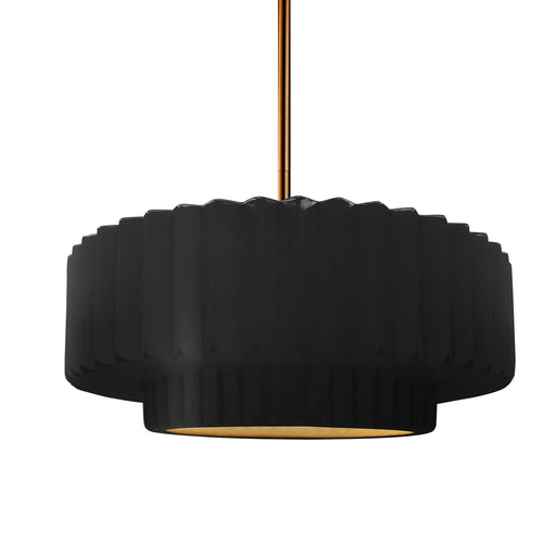 Radiance One Light Pendant Carbon Matte Black w/ Champagne Gold