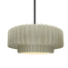 Justice Designs - CER-6553-CKC-MBLK-RIGID - One Light Pendant - Radiance - Celadon Green Crackle