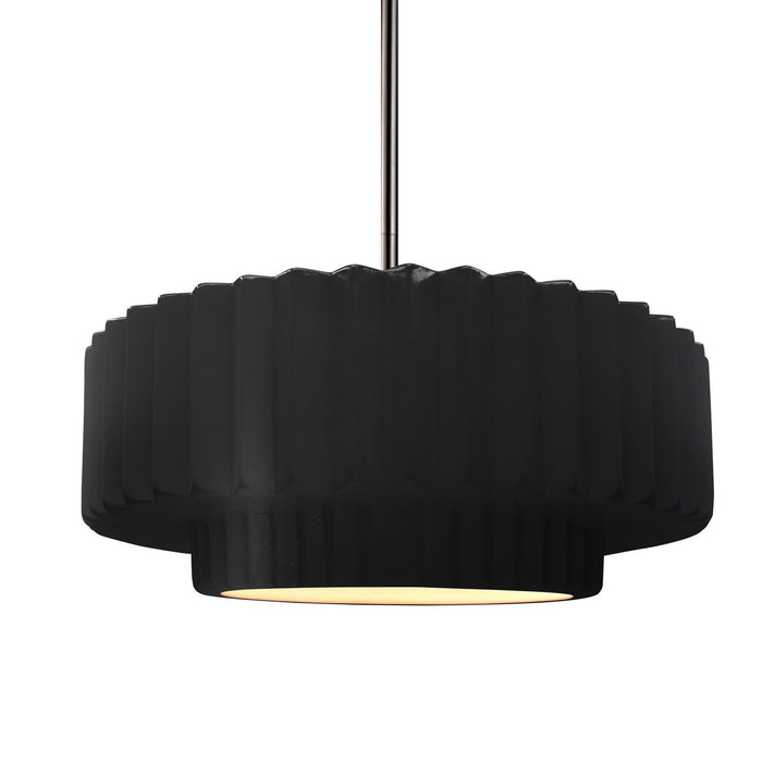Justice Designs - CER-6553-CRB-NCKL-RIGID - One Light Pendant - Radiance - Carbon - Matte Black