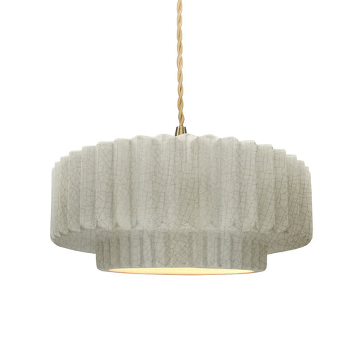 Radiance One Light Pendant White Crackle