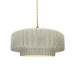 Justice Designs - CER-6553-CRK-BRSS-BEIG-TWST - One Light Pendant - Radiance - White Crackle