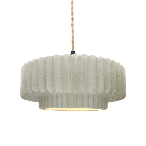 Radiance One Light Pendant White Crackle