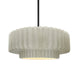 Justice Designs - CER-6553-CRK-MBLK-RIGID - One Light Pendant - Radiance - White Crackle