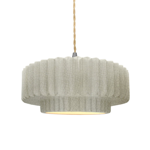 Radiance One Light Pendant White Crackle