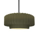 Justice Designs - CER-6553-MGRN-MBLK-RIGID - One Light Pendant - Radiance - Matte Green