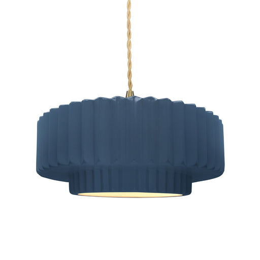 Justice Designs - CER-6553-MID-BRSS-BEIG-TWST - One Light Pendant - Radiance - Midnight Sky