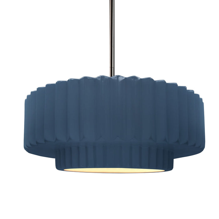 Justice Designs - CER-6553-MID-NCKL-RIGID - One Light Pendant - Radiance - Midnight Sky