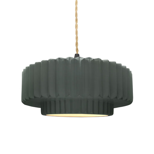 Radiance One Light Pendant Pewter Green