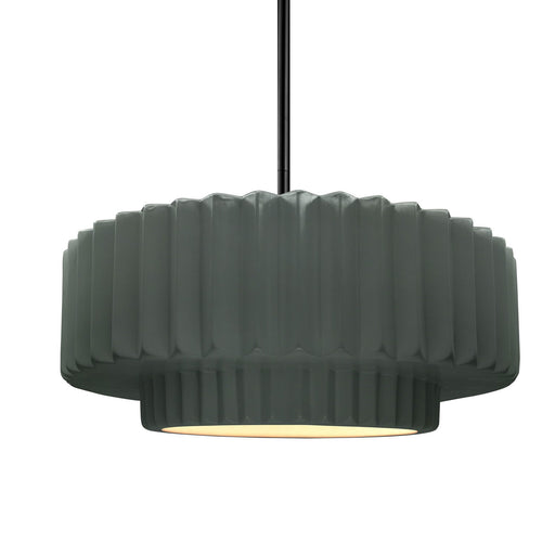 Radiance One Light Pendant Pewter Green
