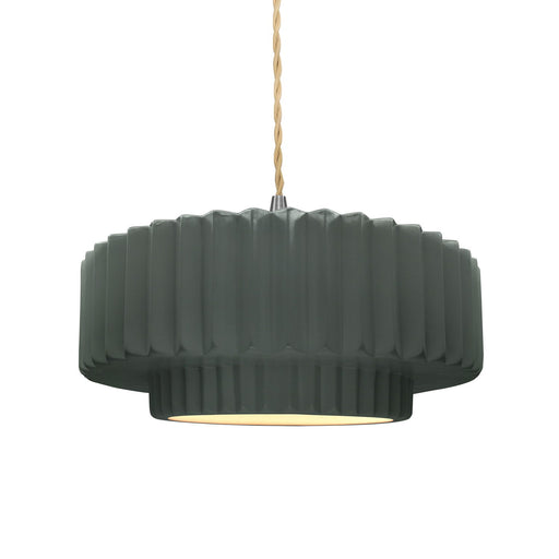 Radiance One Light Pendant Pewter Green