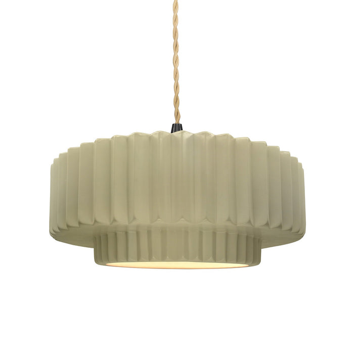 Justice Designs - CER-6553-VAN-MBLK-BEIG-TWST - One Light Pendant - Radiance - Vanilla (Gloss)