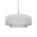 Justice Designs - CER-6553-WHT-BRSS-BEIG-TWST - One Light Pendant - Radiance - Gloss White