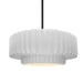 Justice Designs - CER-6553-WHT-MBLK-RIGID - One Light Pendant - Radiance - Gloss White