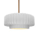 Justice Designs - CER-6553-WTWT-BRSS-RIGID - One Light Pendant - Radiance - Gloss White (outside and inside of fixture)