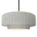 Justice Designs - CER-6555-BIS-MBLK-RIGID - One Light Pendant - Radiance - Bisque