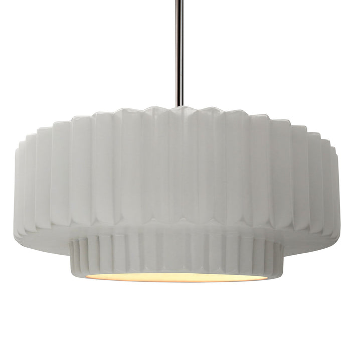 Justice Designs - CER-6555-BIS-NCKL-RIGID - One Light Pendant - Radiance - Bisque