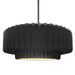 Justice Designs - CER-6555-BKMT-NCKL-RIGID - One Light Pendant - Radiance - Gloss Black w/ Matte White