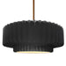 Justice Designs - CER-6555-BLK-BRSS-RIGID - One Light Pendant - Radiance - Gloss Black