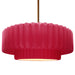 Justice Designs - CER-6555-CRSE-BRSS-RIGID - One Light Pendant - Radiance - Cerise