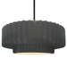 Justice Designs - CER-6555-GRY-MBLK-RIGID - One Light Pendant - Radiance - Gloss Grey