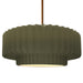 Justice Designs - CER-6555-MGRN-BRSS-RIGID - One Light Pendant - Radiance - Matte Green