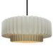 Justice Designs - CER-6555-MTGD-MBLK-RIGID - One Light Pendant - Radiance - Matte White w/ Champagne Gold