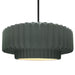 Justice Designs - CER-6555-PWGN-MBLK-RIGID - One Light Pendant - Radiance - Pewter Green