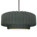 Justice Designs - CER-6555-PWGN-NCKL-RIGID - One Light Pendant - Radiance - Pewter Green