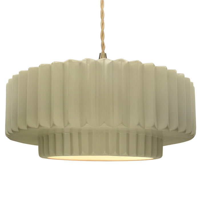 Justice Designs - CER-6555-VAN-BRSS-BEIG-TWST - One Light Pendant - Radiance - Vanilla (Gloss)