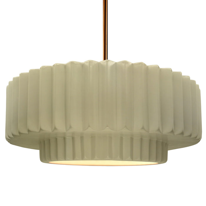 Justice Designs - CER-6555-VAN-BRSS-RIGID - One Light Pendant - Radiance - Vanilla (Gloss)