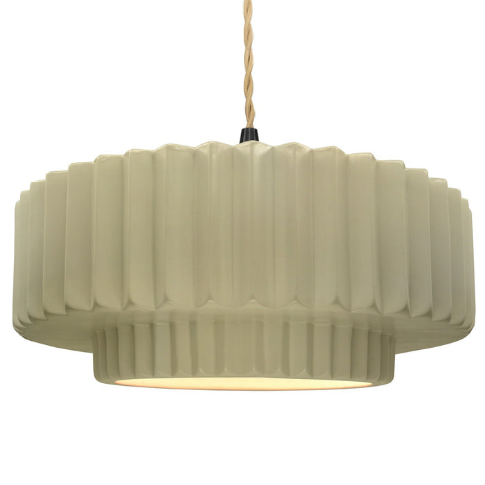 Justice Designs - CER-6555-VAN-MBLK-BEIG-TWST - One Light Pendant - Radiance - Vanilla (Gloss)