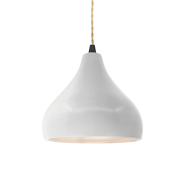 Justice Designs - CER-6560-BIS-MBLK-BEIG-TWST - One Light Pendant - Radiance - Bisque