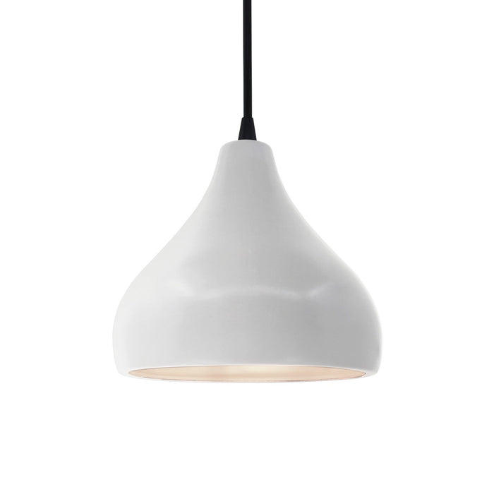 Justice Designs - CER-6560-BIS-MBLK-BKCD - One Light Pendant - Radiance - Bisque