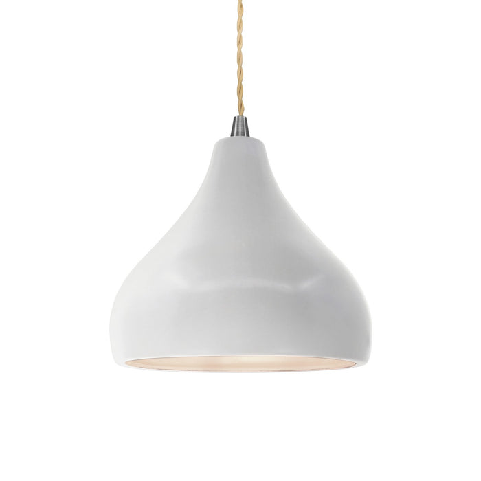 Justice Designs - CER-6560-BIS-NCKL-BEIG-TWST - One Light Pendant - Radiance - Bisque