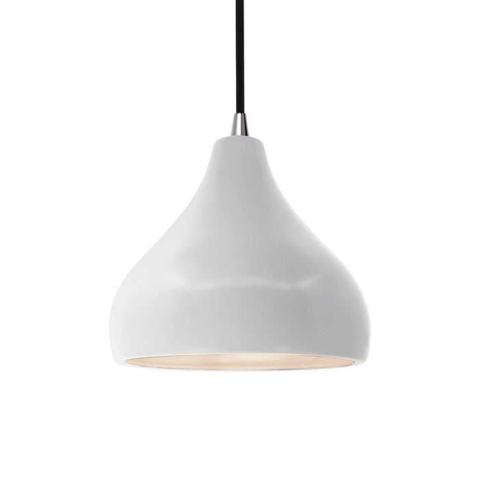 Justice Designs - CER-6560-BIS-NCKL-BKCD - One Light Pendant - Radiance - Bisque