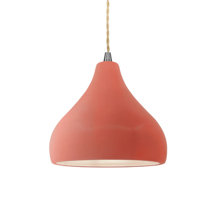 Justice Designs - CER-6560-BSH-NCKL-BEIG-TWST - One Light Pendant - Radiance - Gloss Blush