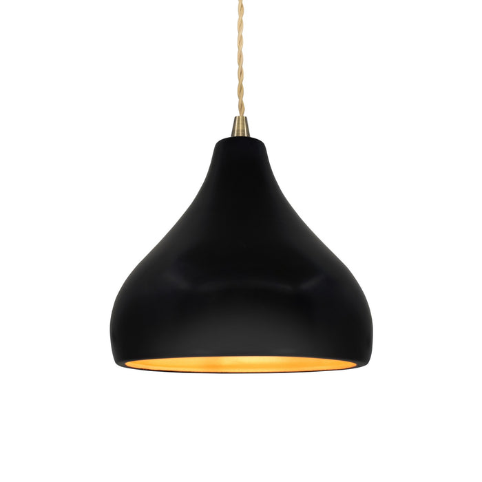 Justice Designs - CER-6560-CBGD-ABRS-BEIG-TWST - One Light Pendant - Radiance - Carbon Matte Black w/ Champagne Gold