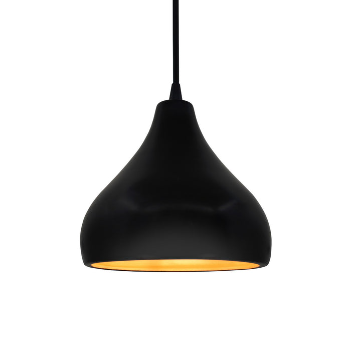 Justice Designs - CER-6560-CBGD-MBLK-BKCD - One Light Pendant - Radiance - Carbon Matte Black w/ Champagne Gold