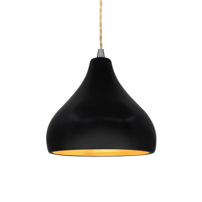 Justice Designs - CER-6560-CBGD-NCKL-BEIG-TWST - One Light Pendant - Radiance - Carbon Matte Black w/ Champagne Gold