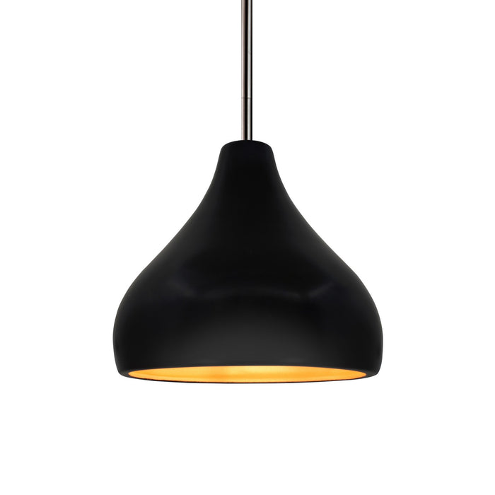 Justice Designs - CER-6560-CBGD-NCKL-RIGID - One Light Pendant - Radiance - Carbon Matte Black w/ Champagne Gold