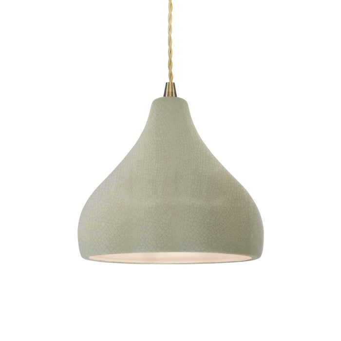 Justice Designs - CER-6560-CKC-ABRS-BEIG-TWST - One Light Pendant - Radiance - Celadon Green Crackle