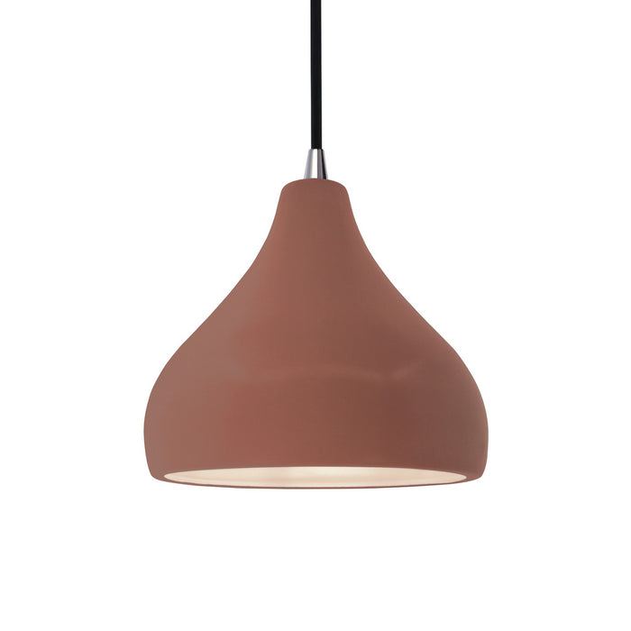 Justice Designs - CER-6560-CLAY-NCKL-BKCD - One Light Pendant - Radiance - Canyon Clay