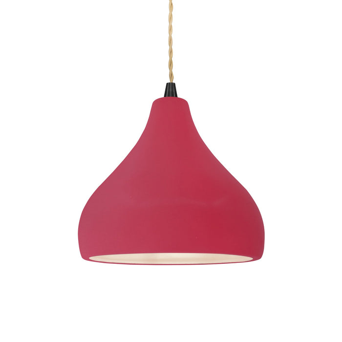 Justice Designs - CER-6560-CRSE-MBLK-BEIG-TWST - One Light Pendant - Radiance - Cerise